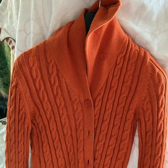Tommy Hilfiger Men's Orange Sweater - Picture 5 of 6